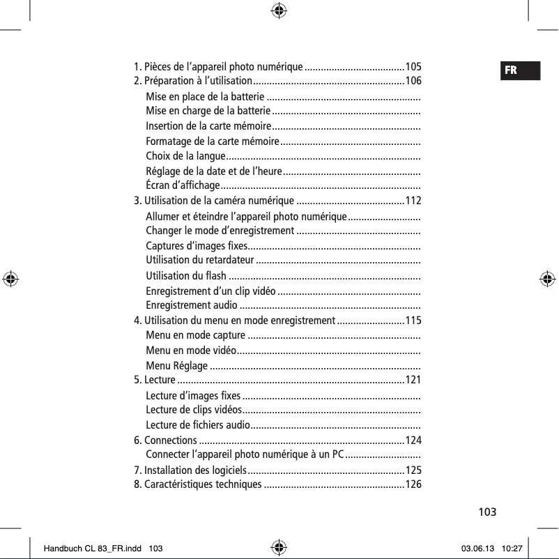 Page 1 de la notice Manuel utilisateur Rollei Compactline 83