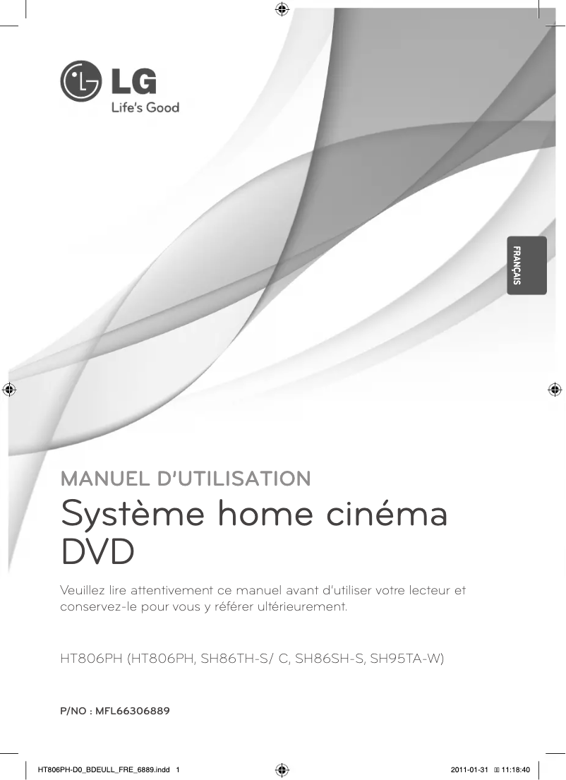 Page 1 de la notice Manuel utilisateur LG HT806PH