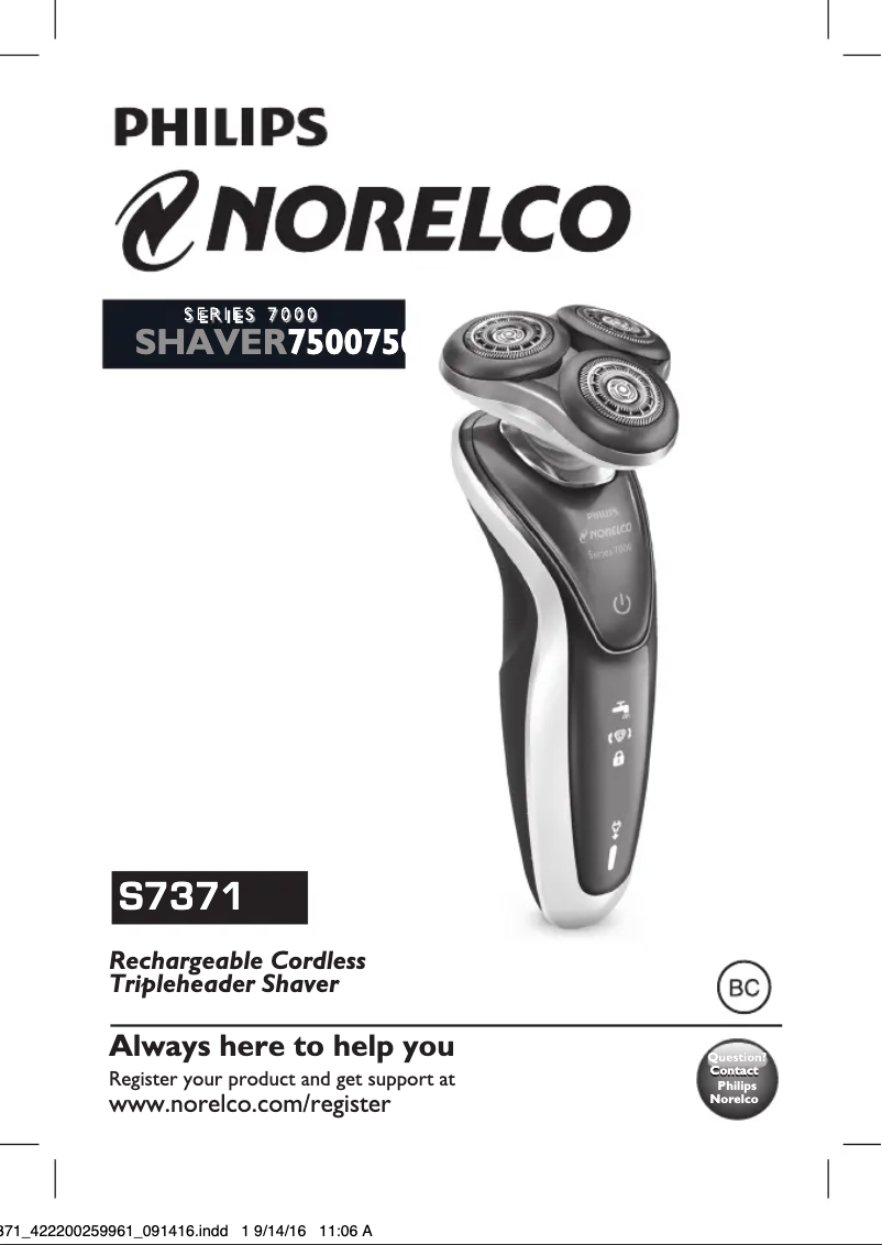 Page 1 of the manual User Manual Philips Norelco S7371