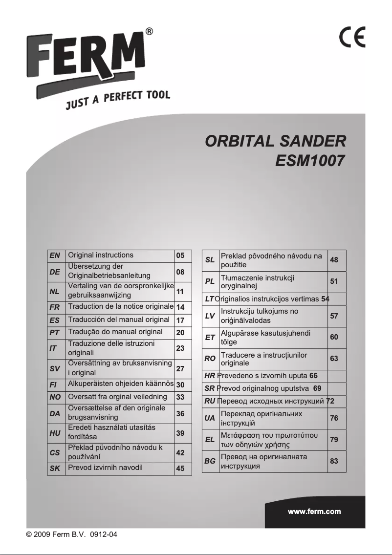 Page 1 de la notice Manuel utilisateur Ferm ESM1007