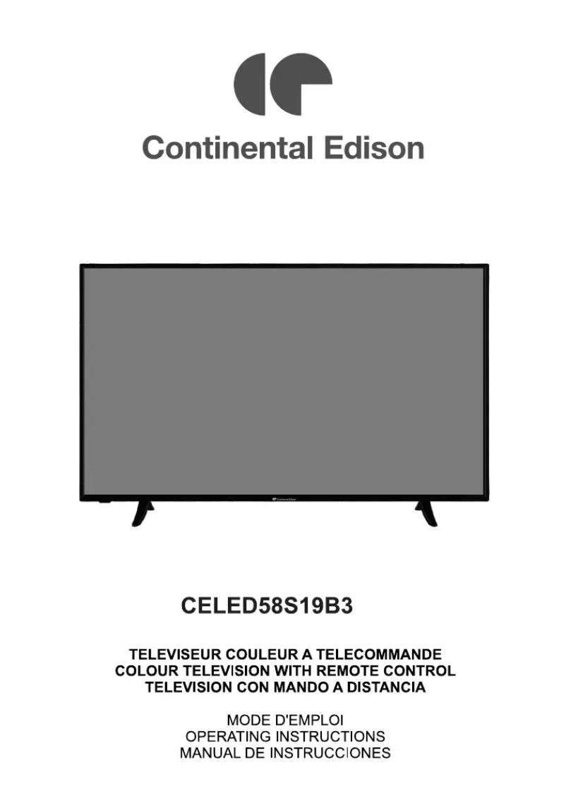 Page 1 de la notice Manuel utilisateur Continental Edison celed58s19b3