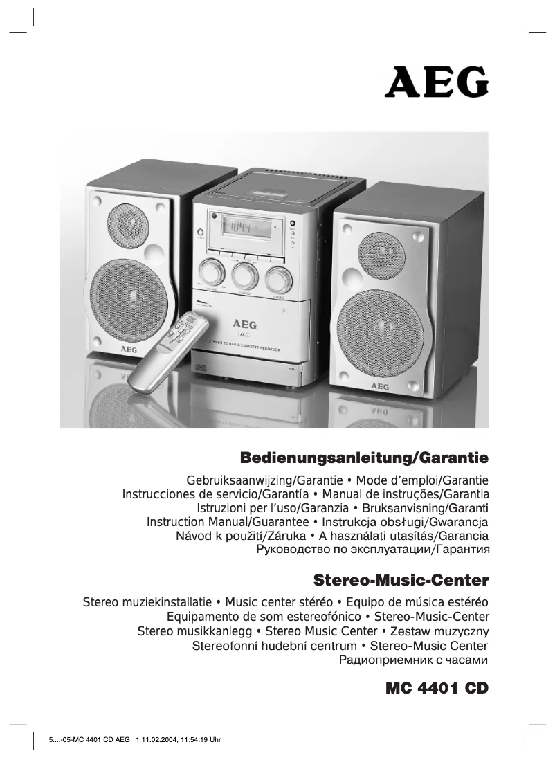 Page 1 de la notice Manuel utilisateur AEG MC 4401 CD