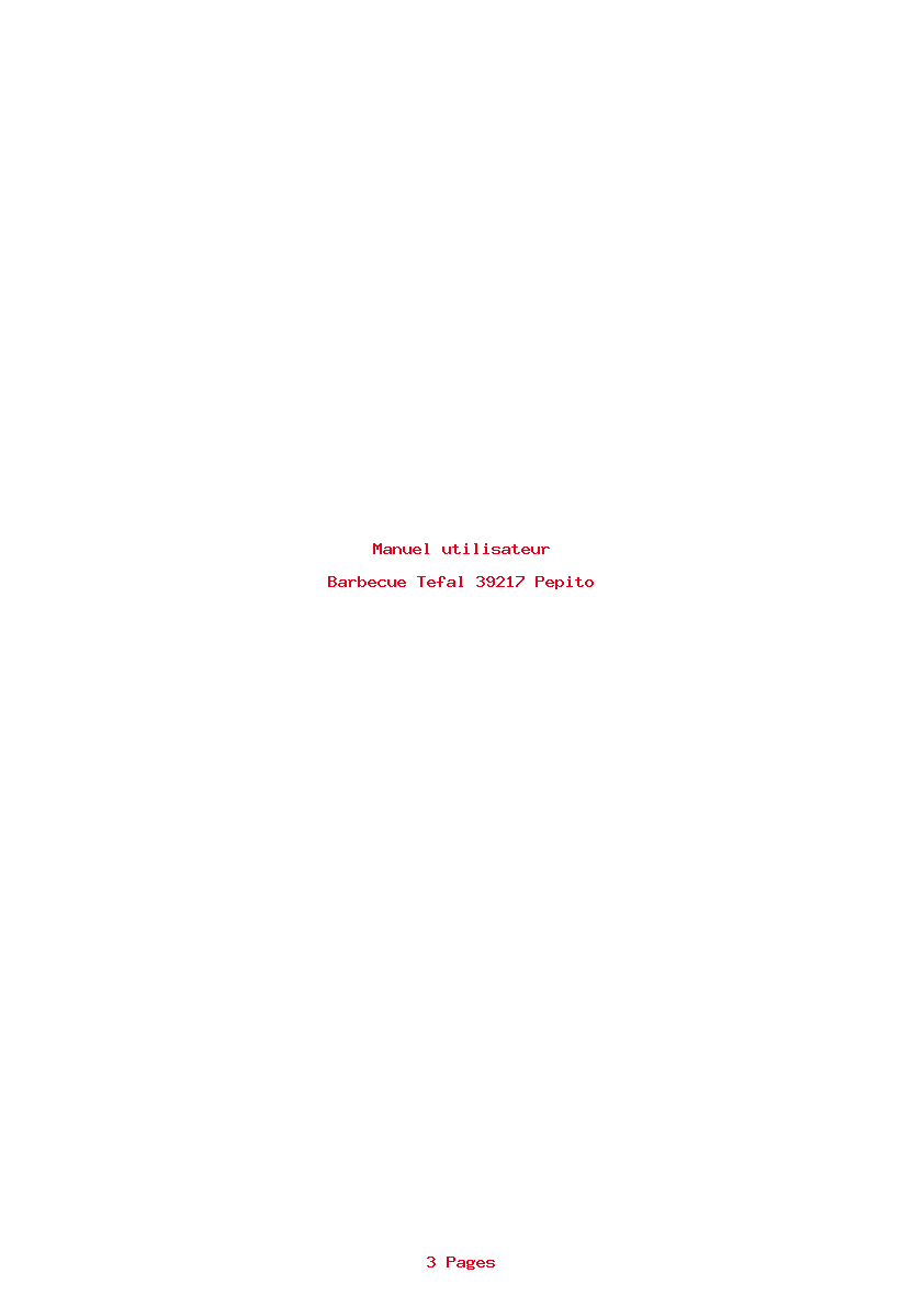 Page 1 de la notice Manuel utilisateur Tefal 39217 Pepito