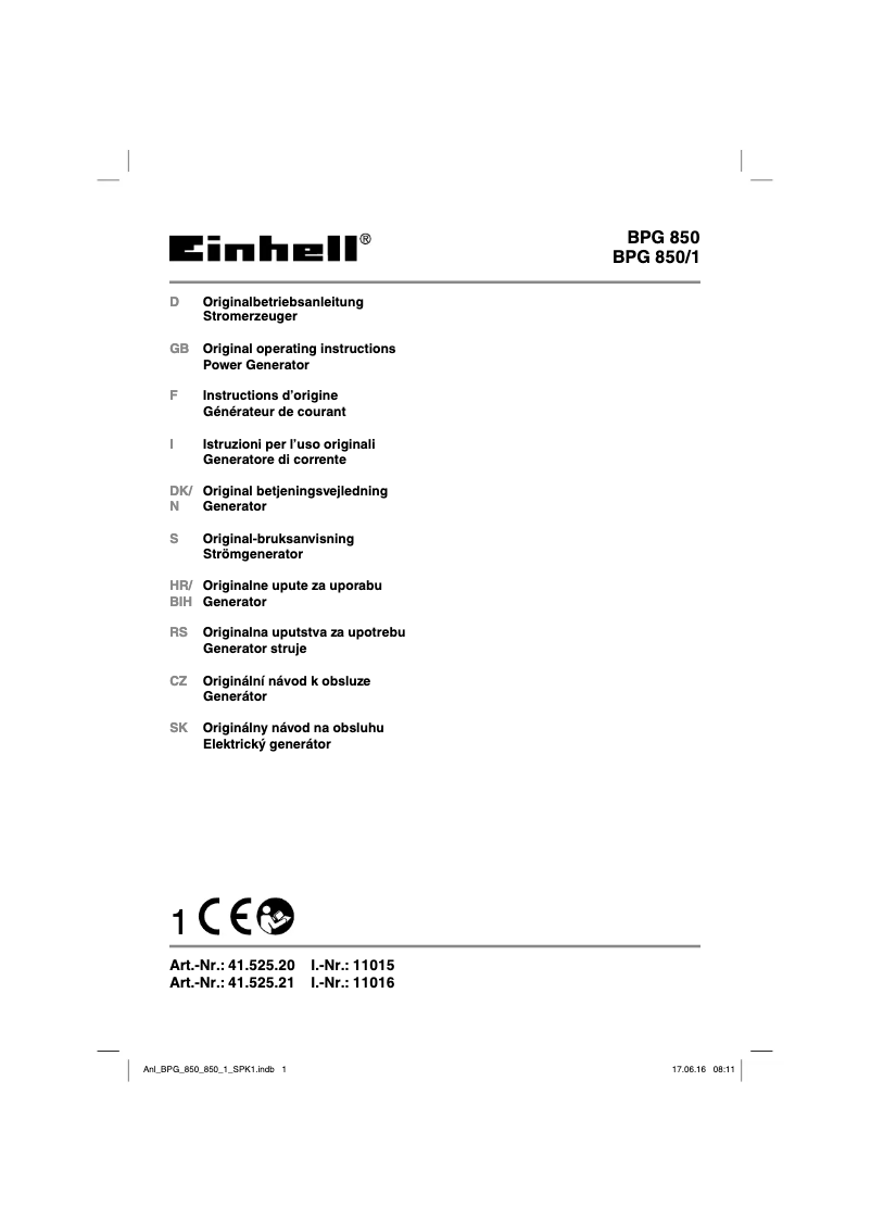 Page 1 de la notice Manuel utilisateur Bavaria BPG 850/1