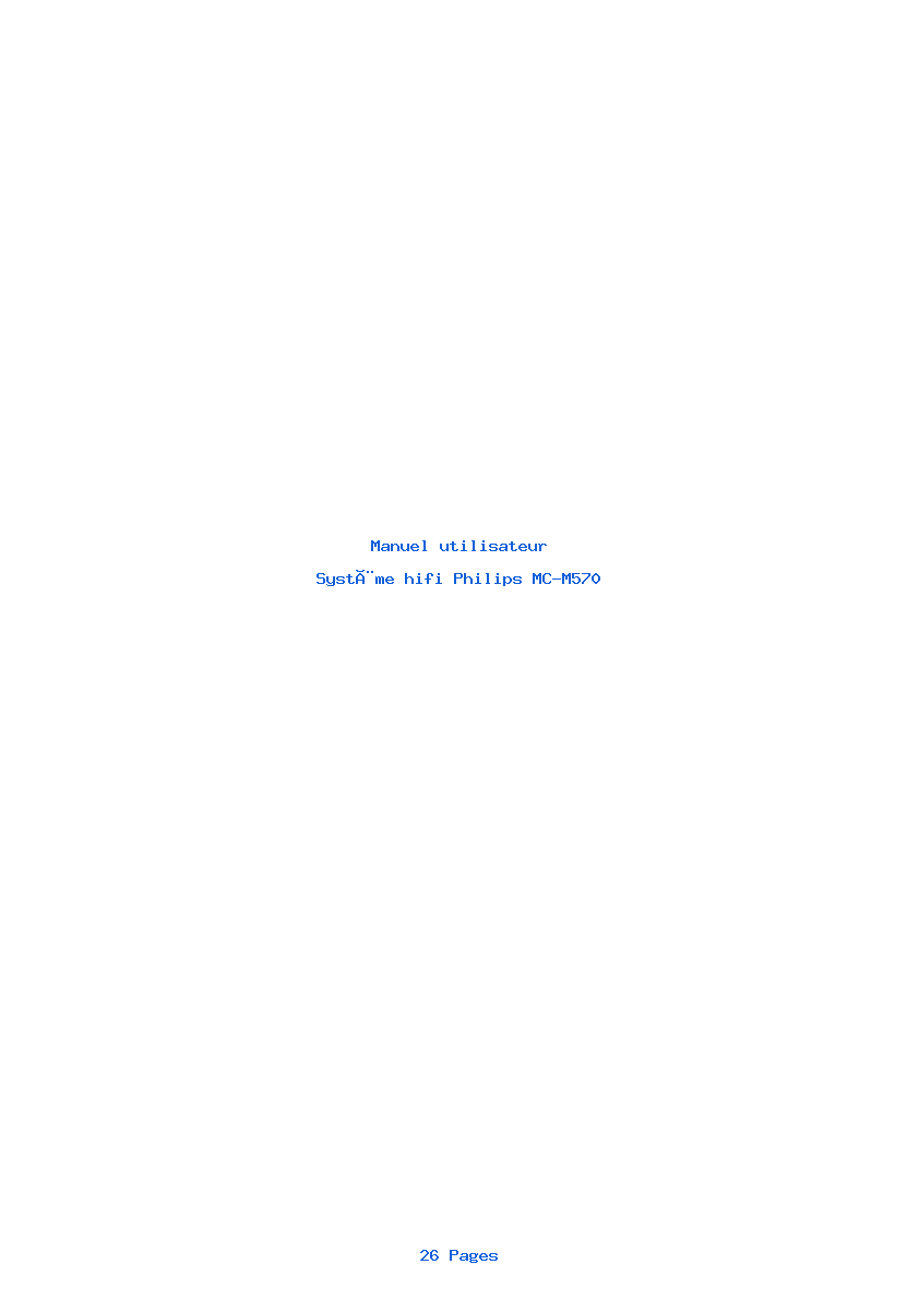 Page 1 de la notice Manuel utilisateur Philips MC-M570