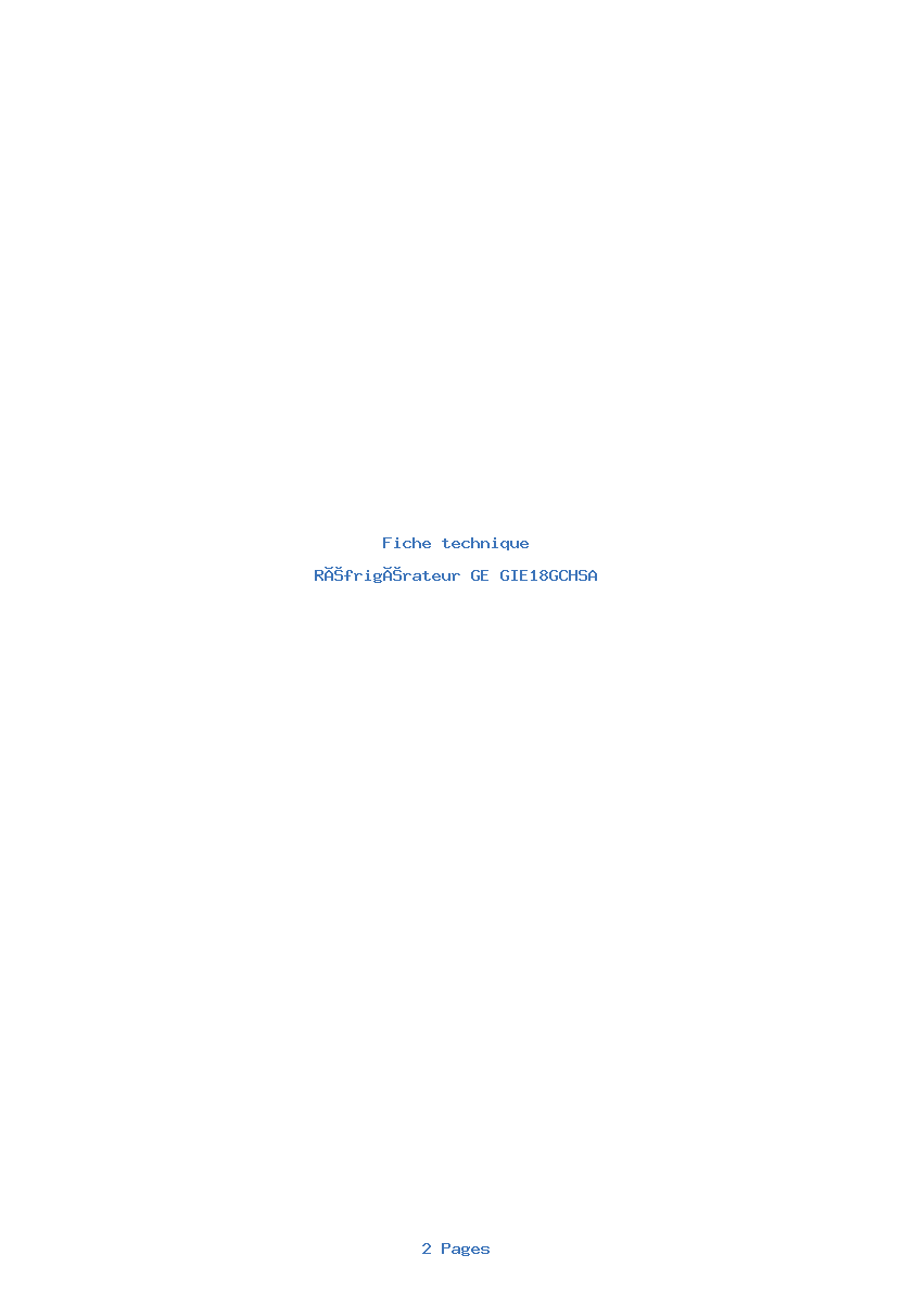 Image de la première page du manuel de l'appareil GIE18GCHSA