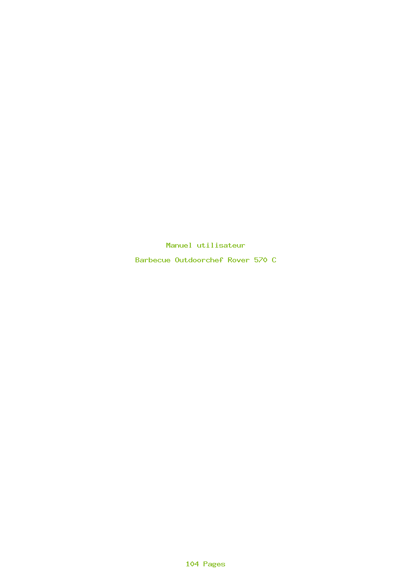 Page 1 de la notice Manuel utilisateur Outdoorchef Rover 570 C