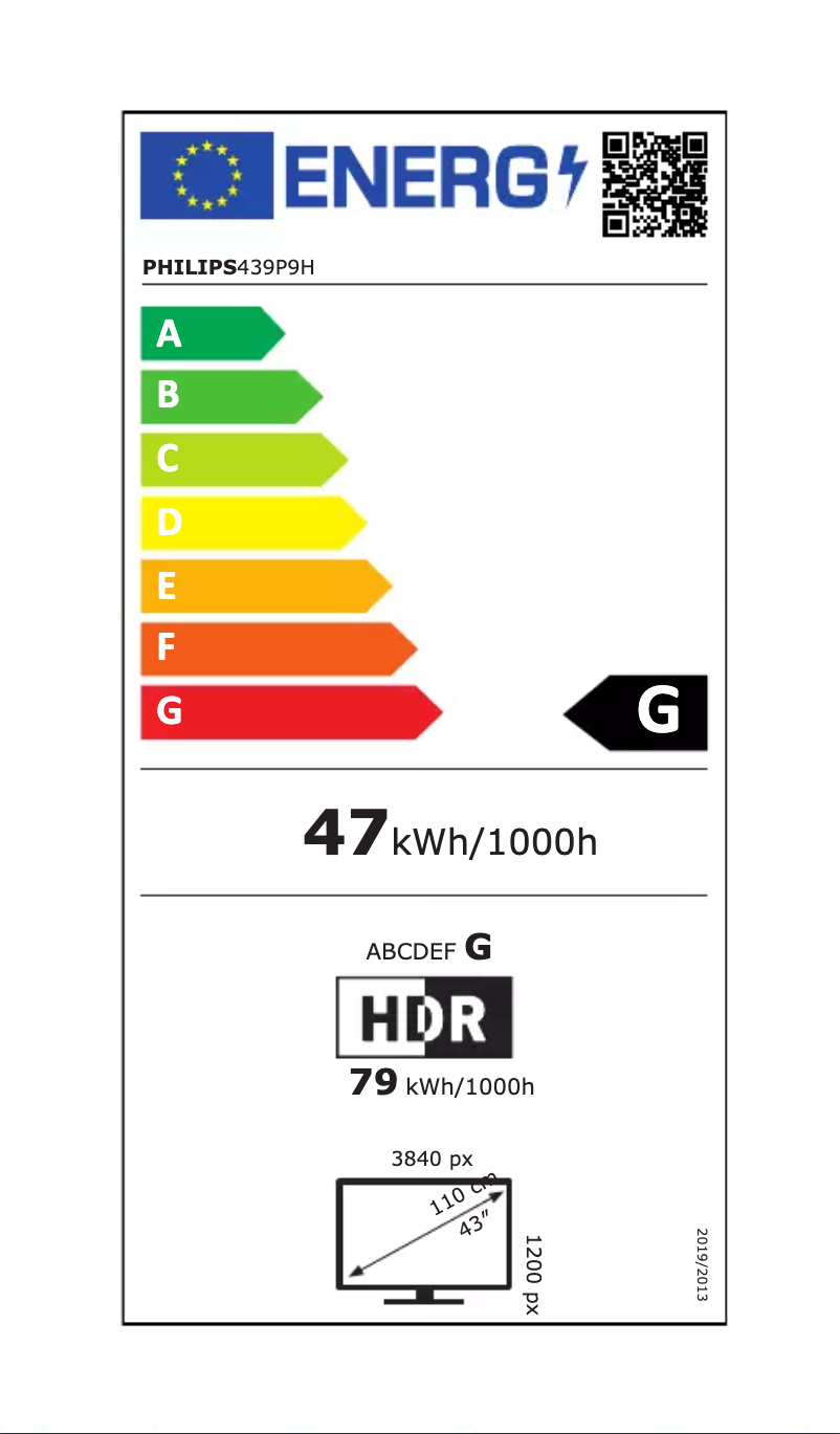 Page n°1 - Label énergétique Philips Brilliance 439P9H