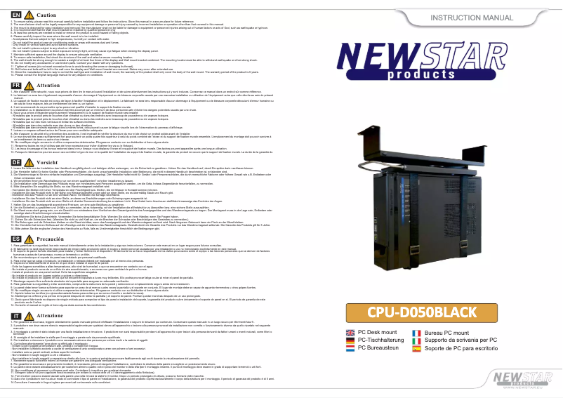 Page 1 of the manual User Manual Newstar CPU-D050