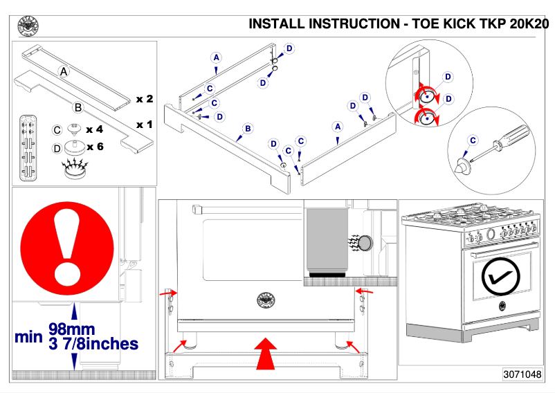 Page 1 de la notice Manuel utilisateur Bertazzoni TKP24X