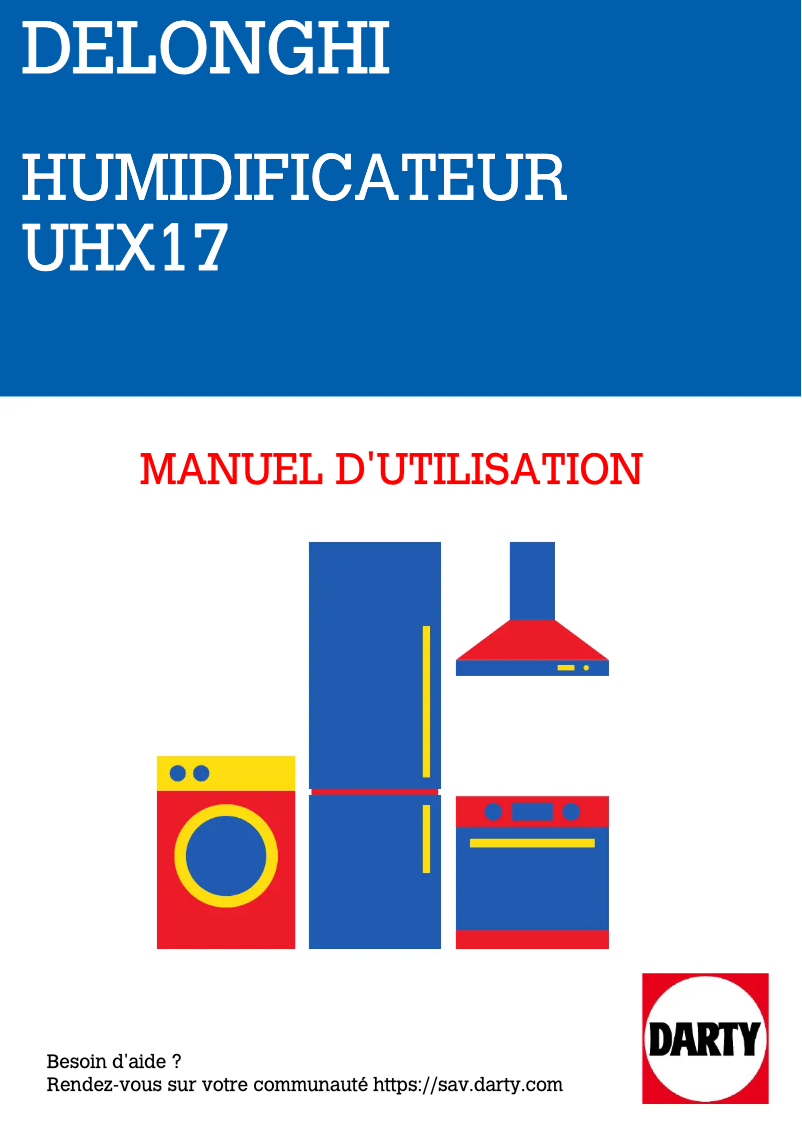 Page 1 de la notice Manuel utilisateur DeLonghi UHX17