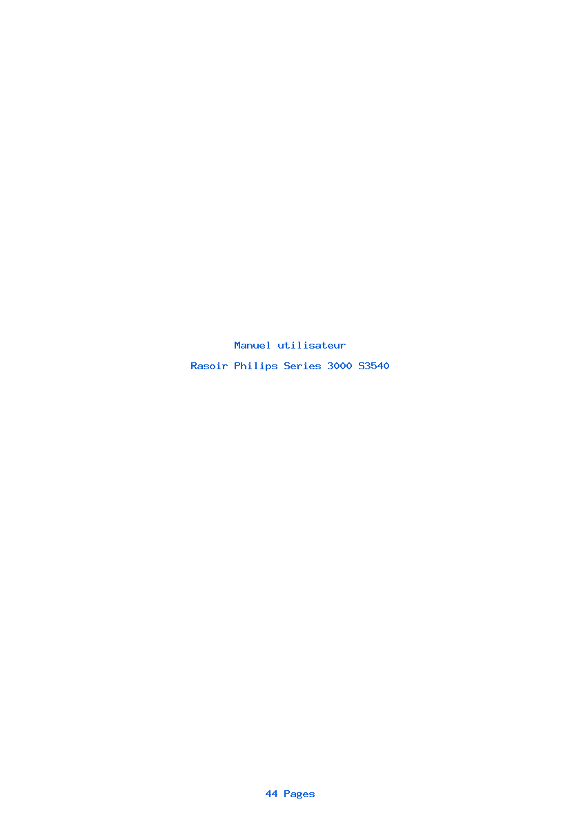 Page 1 de la notice Manuel utilisateur Philips Series 3000 S3540