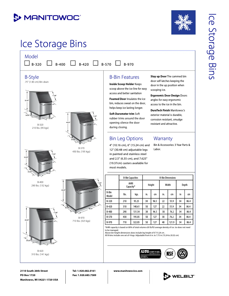 Página 1 del manual Manual de usuario Manitowoc B-970