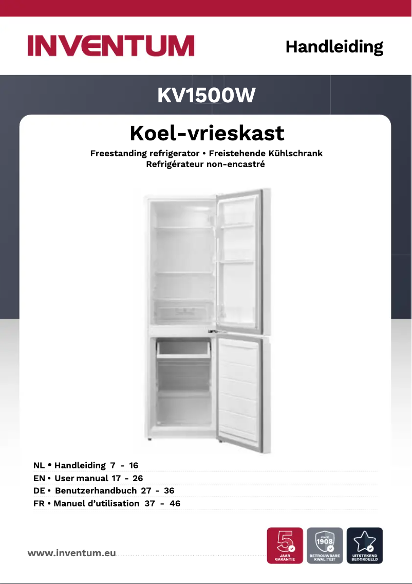 Página 1 del manual Manual de usuario Inventum KV1500W