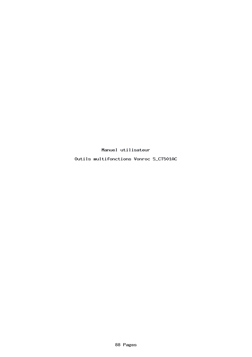 Page 1 de la notice Manuel utilisateur Vonroc S_CT501AC