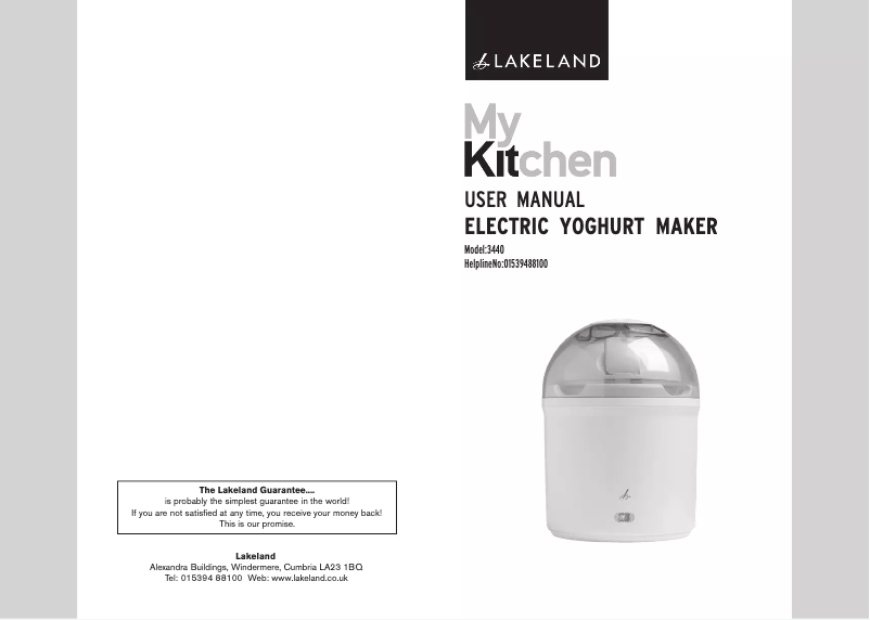 Page 1 of the manual User Manual Lakeland 3440