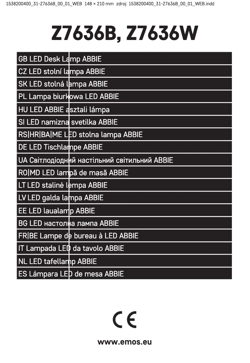 Page 1 de la notice Manuel utilisateur Emos Z7636B