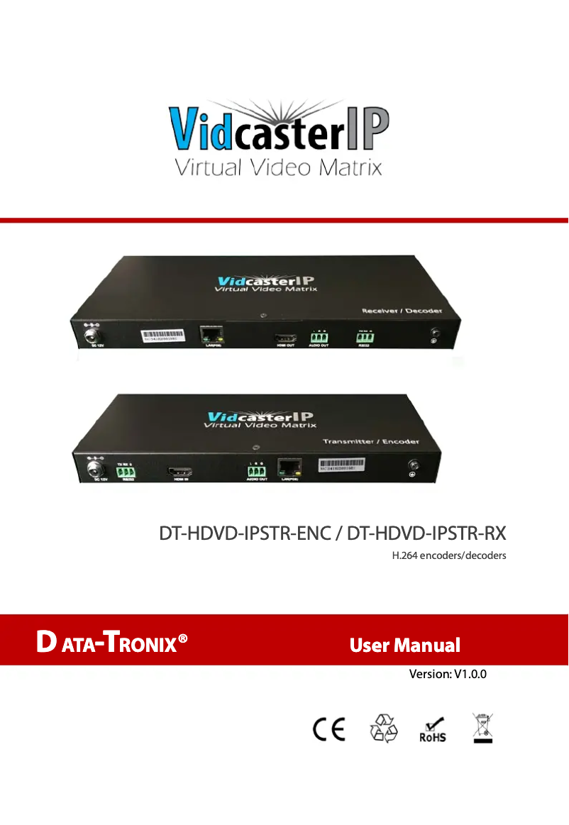 Page 1 de la notice Manuel utilisateur Data-Tronix DT-HDVD-IPSTR-ENC