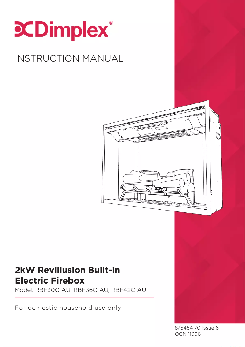 Page 1 de la notice Manuel utilisateur Dimplex Revillusion RBF36C-AU