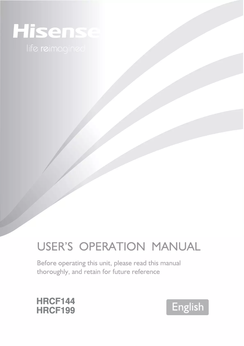 Page 1 de la notice Manuel utilisateur Hisense HRCF199