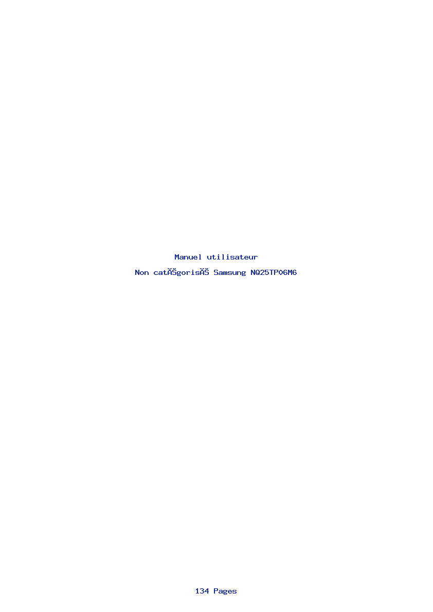 Page 1 de la notice Manuel utilisateur Samsung NQ25TP06M6