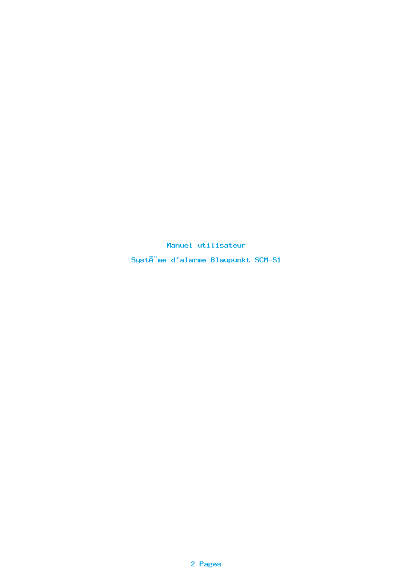 Image de la première page du manuel de l'appareil SCM-S1