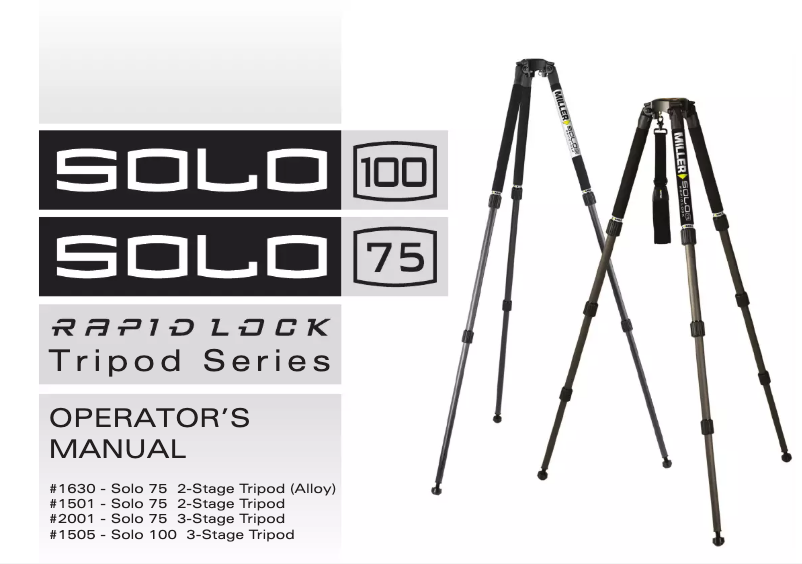 Page 1 de la notice Manuel utilisateur Miller Solo 100