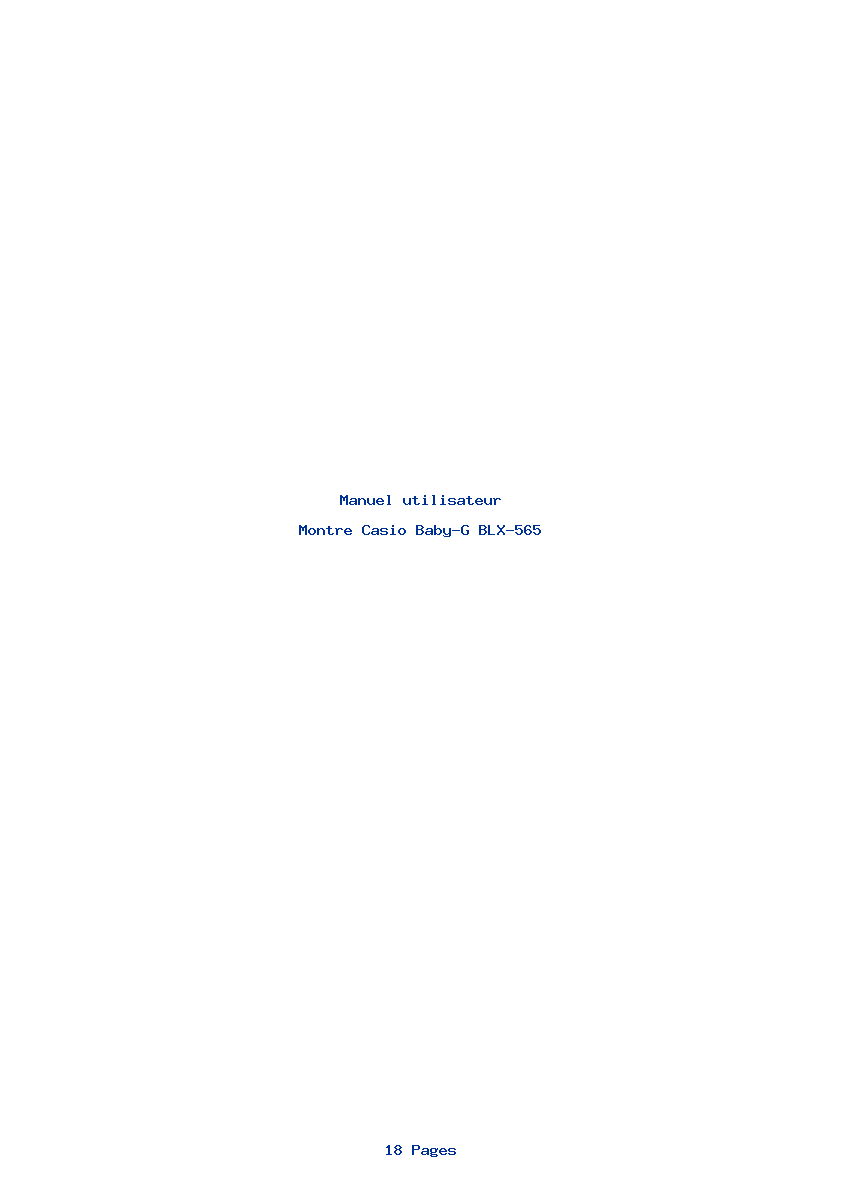 Page 1 de la notice Manuel utilisateur Casio Baby-G BLX-565