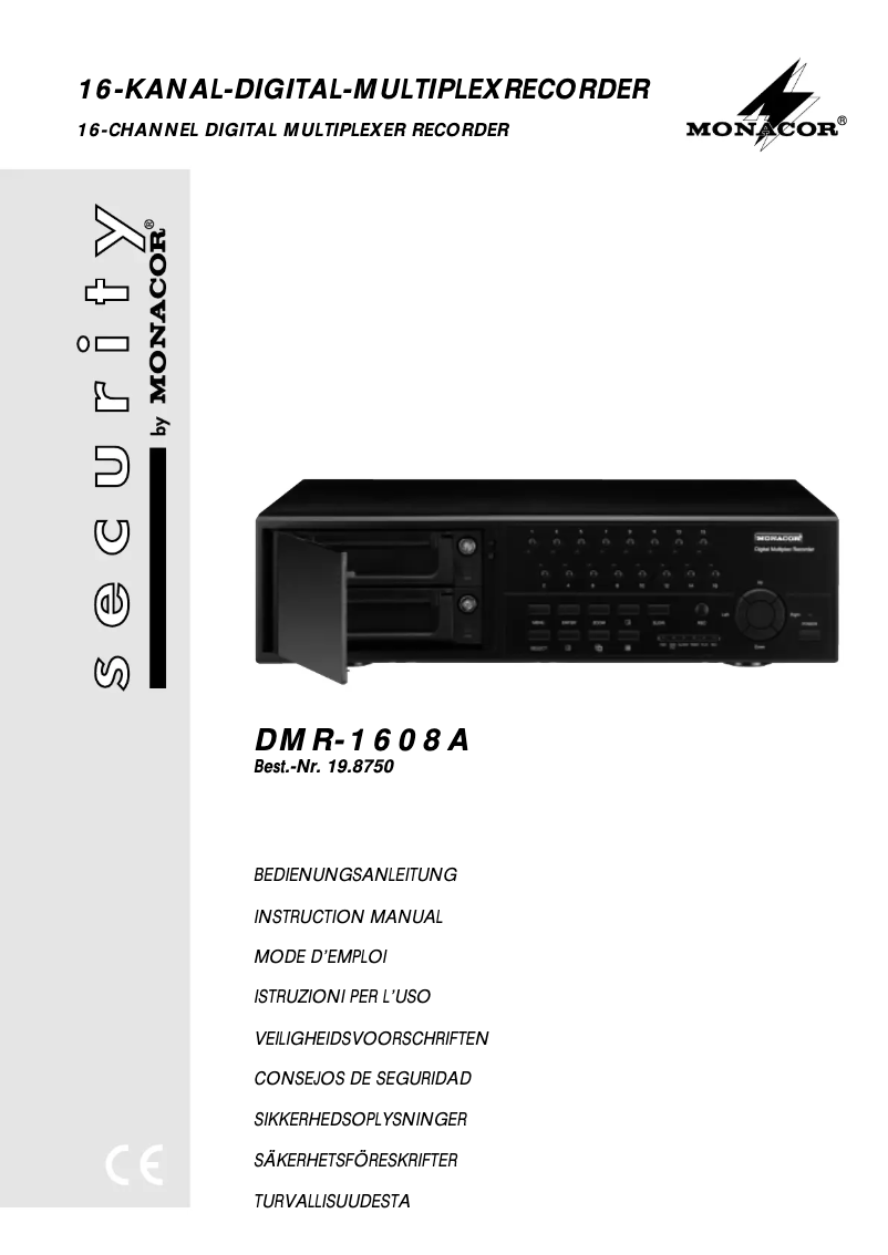 Page 1 of the manual User Manual Monacor DMR-1608A