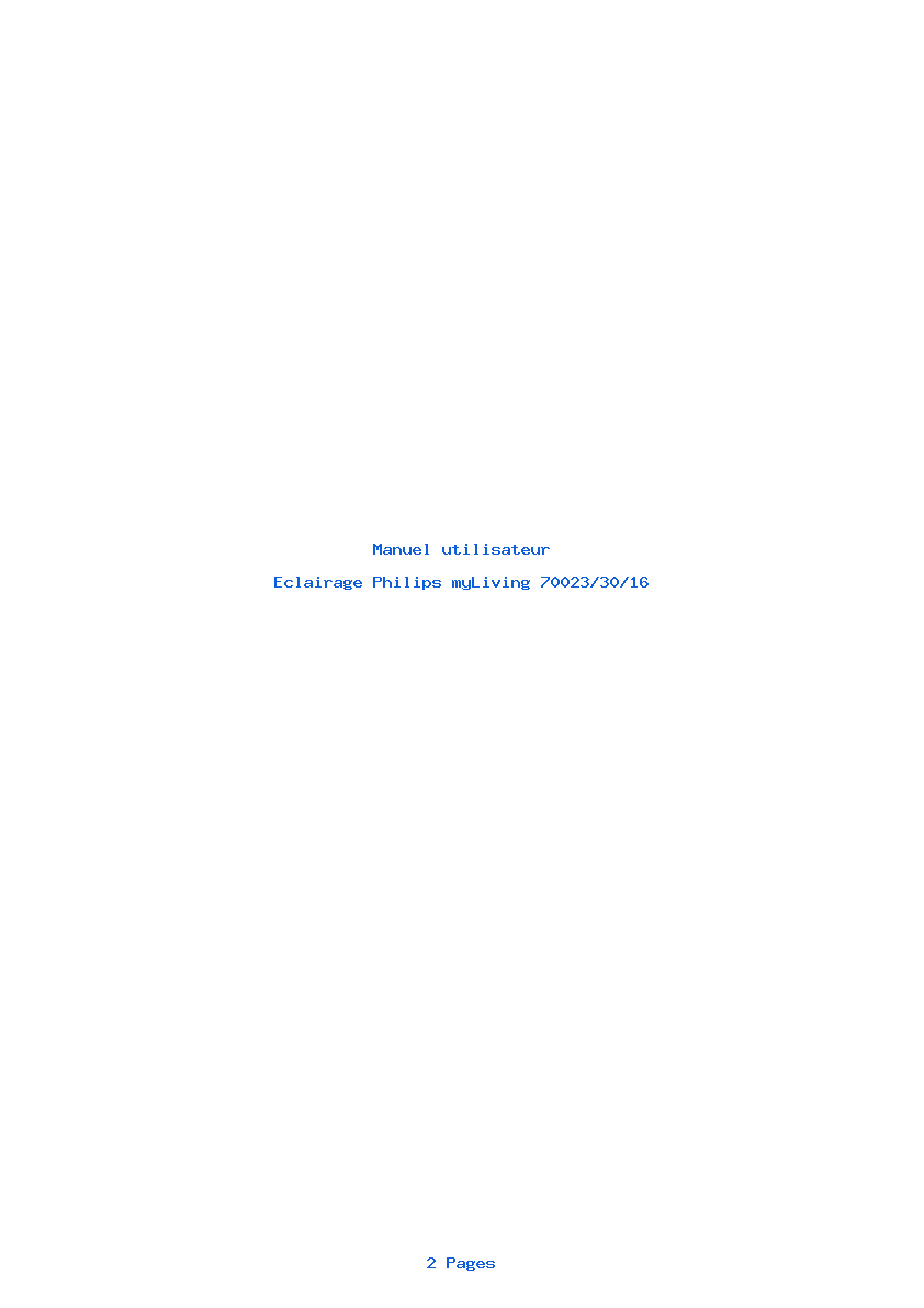Page 1 de la notice Manuel utilisateur Philips myLiving 70023/30/16