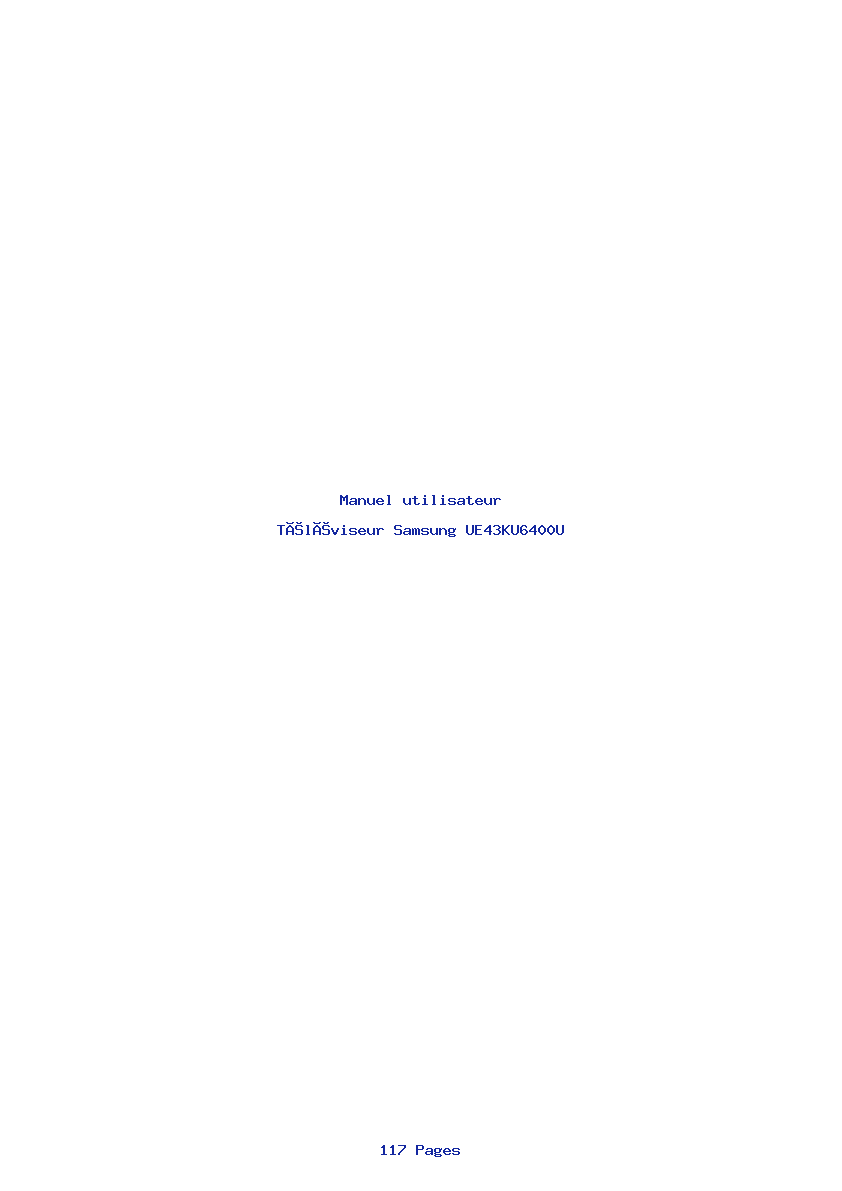 Page 1 de la notice Manuel utilisateur Samsung UE43KU6400U