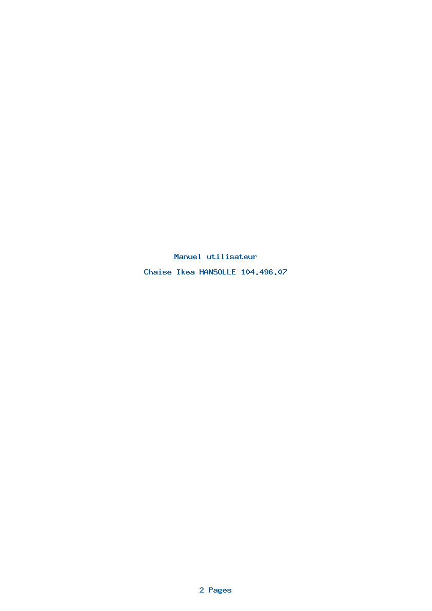 Page 1 de la notice Manuel utilisateur Ikea HANSOLLE 104.496.07