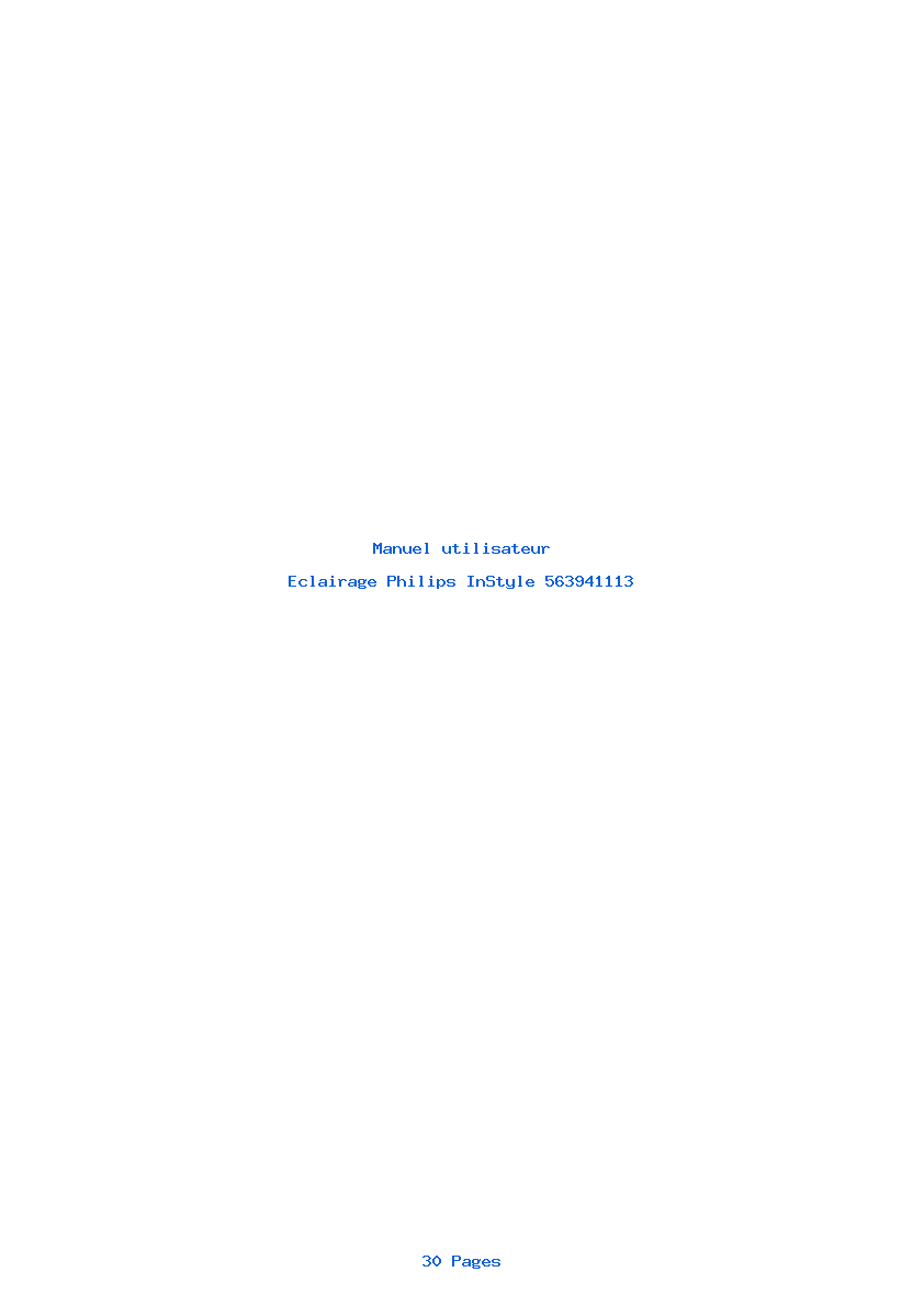 Page 1 de la notice Manuel utilisateur Philips InStyle 563941113