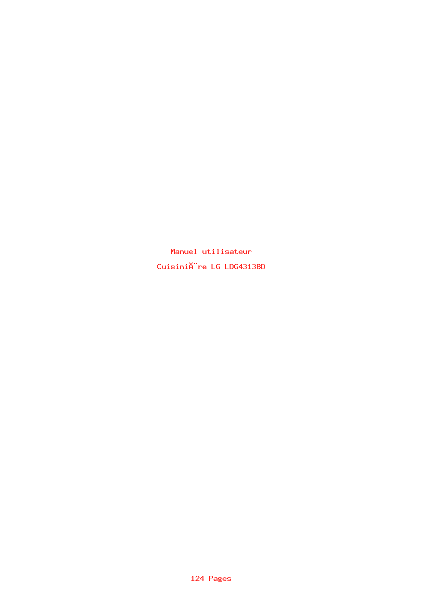 Page 1 de la notice Manuel utilisateur LG LDG4313BD
