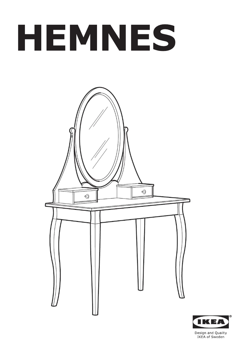 Page 1 de la notice Manuel utilisateur Ikea HEMNES 103.556.70