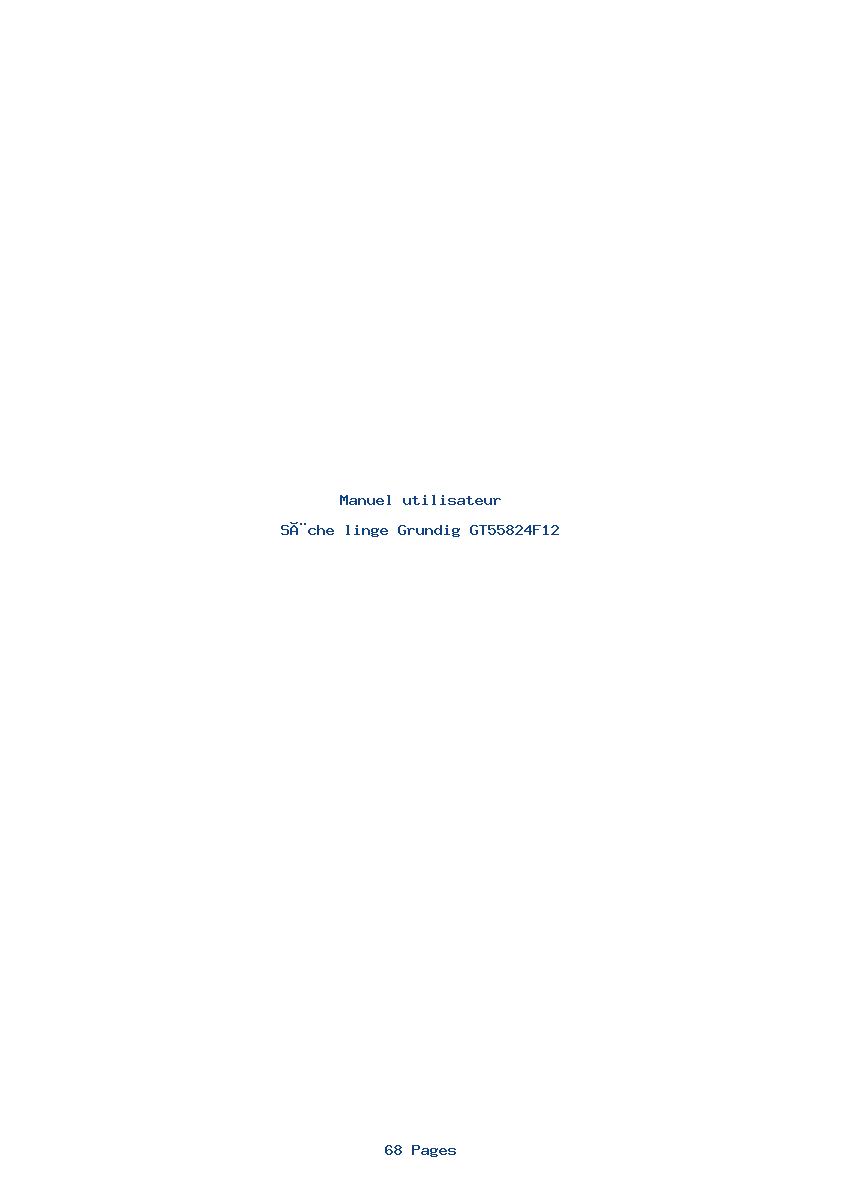 Page 1 de la notice Manuel utilisateur Grundig GT55824F12