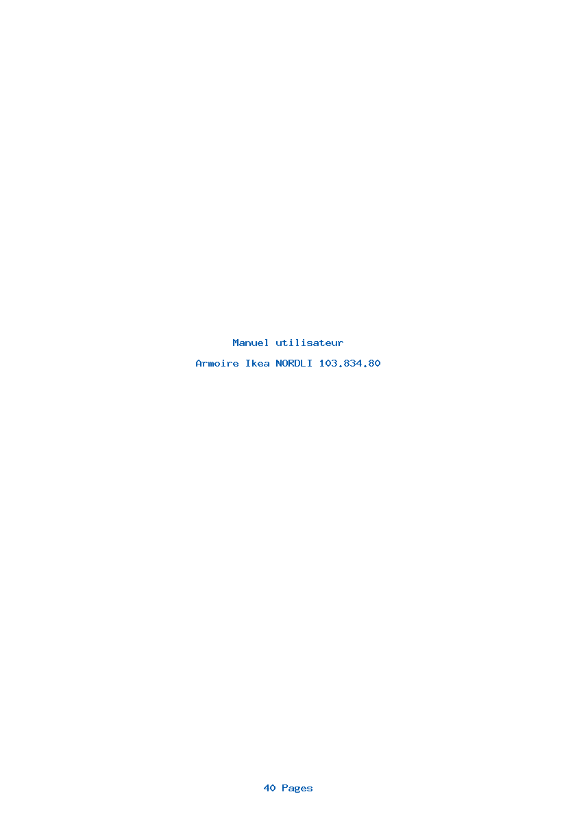 Page 1 de la notice Manuel utilisateur Ikea NORDLI 103.834.80