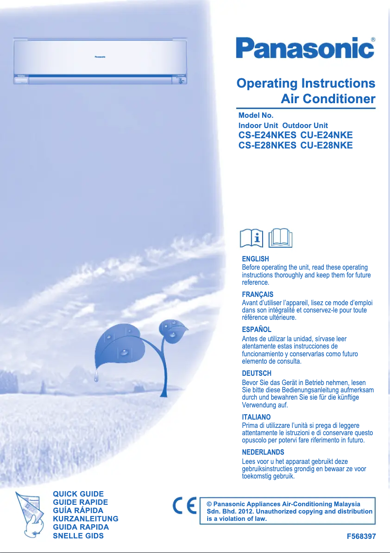 Page 1 de la notice Manuel utilisateur Panasonic CU-E28NKE