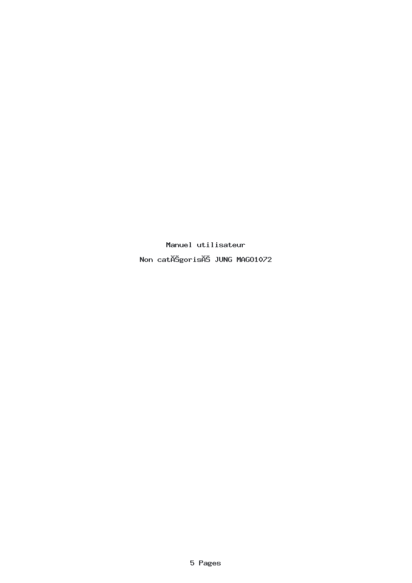 Page 1 de la notice Manuel utilisateur JUNG MAGO1072