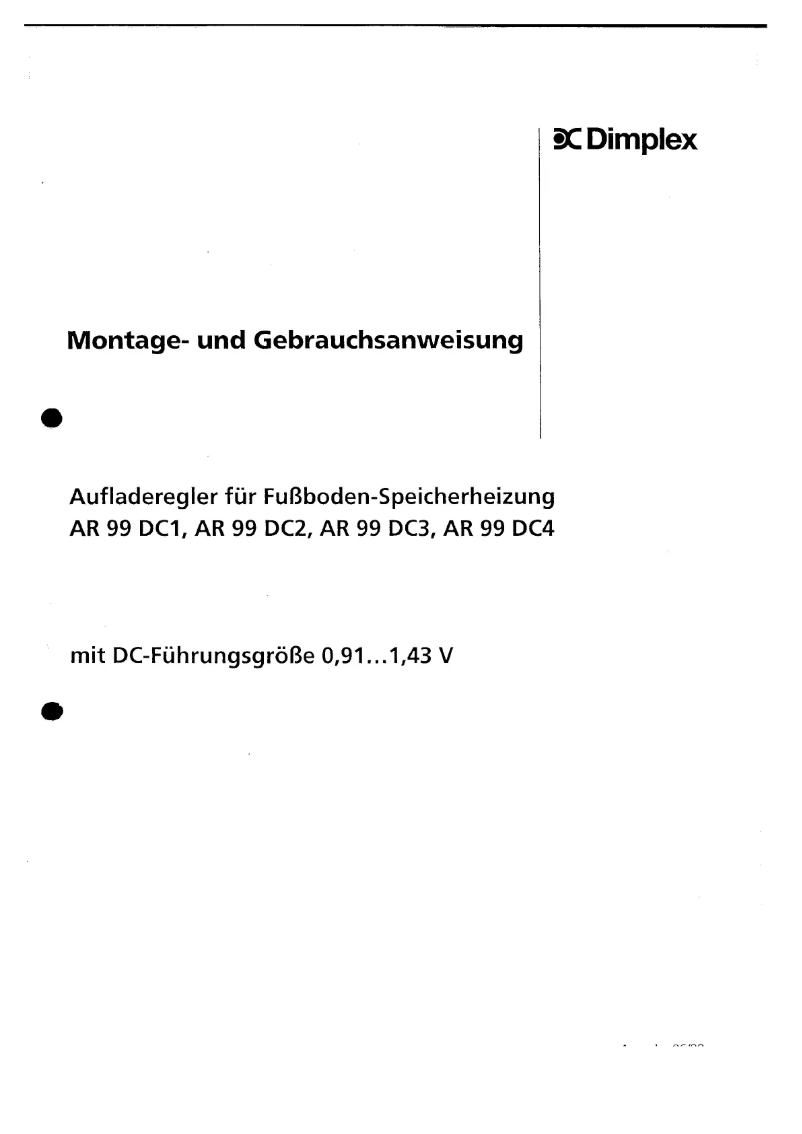 Page 1 de la notice Manuel utilisateur Dimplex AR99DC1