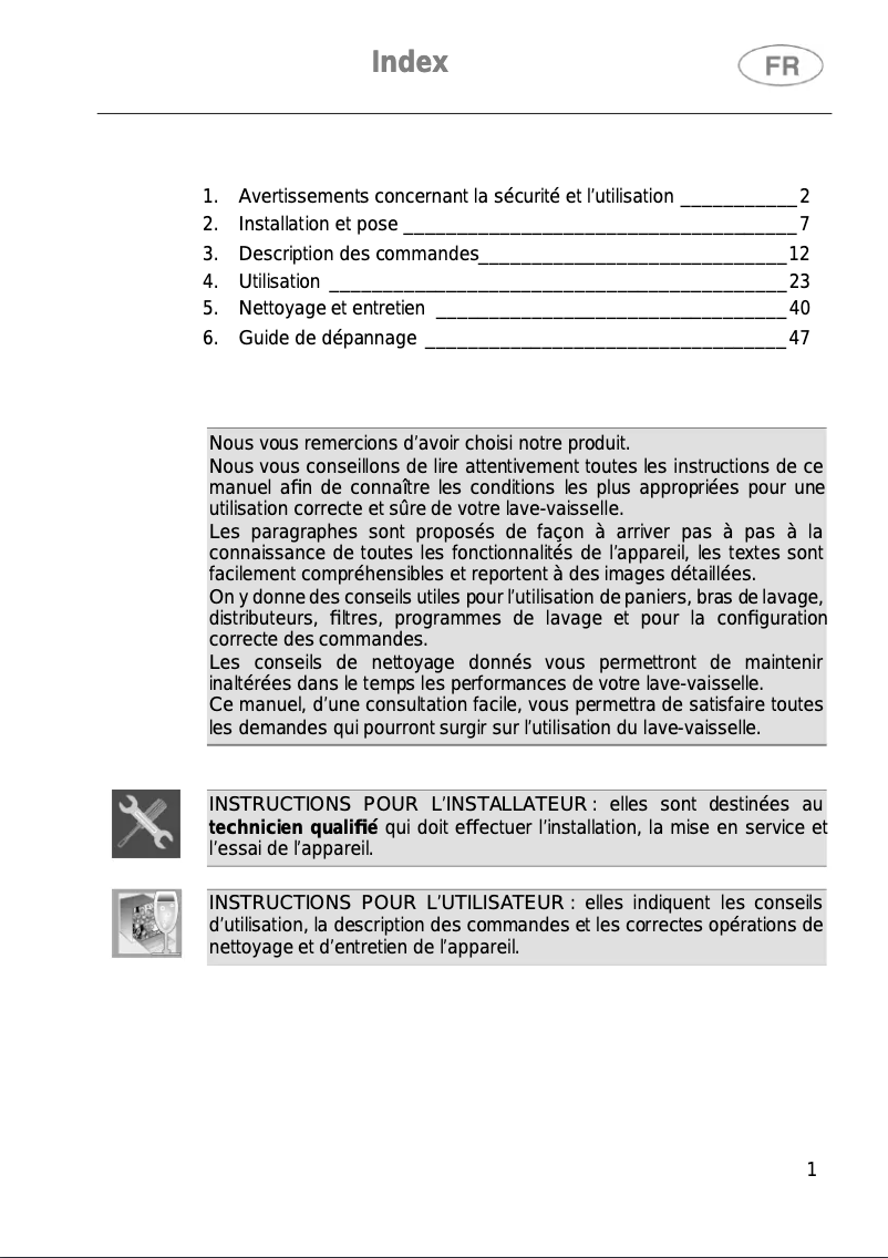 Page 1 de la notice Manuel utilisateur Smeg STL22124FR