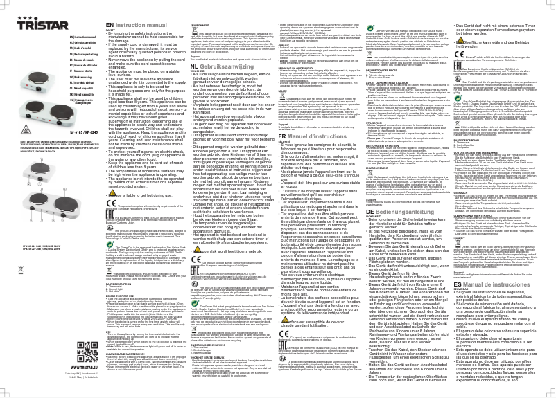 Page 1 de la notice Manuel utilisateur TriStar KP-6245