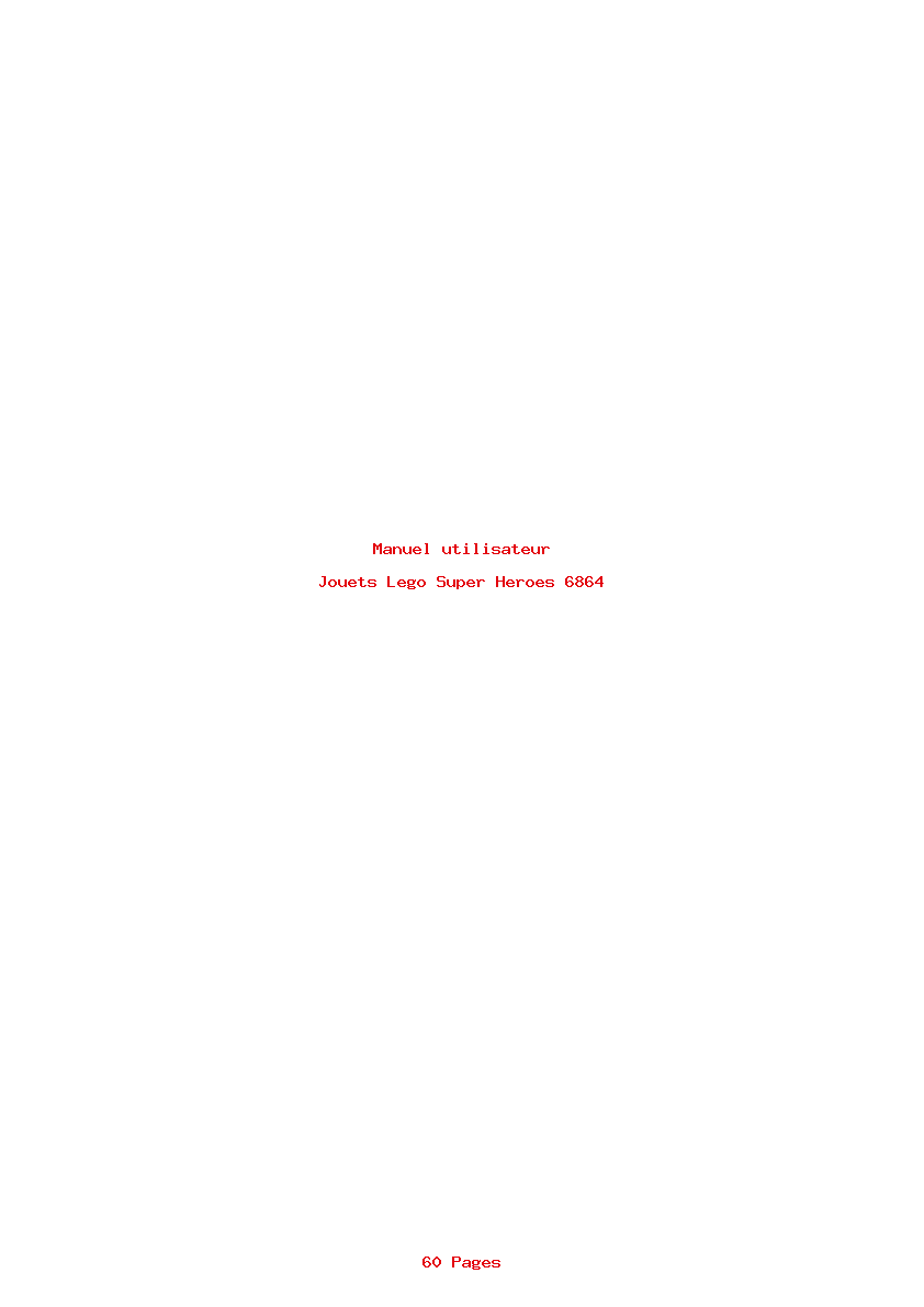 Page 1 de la notice Manuel utilisateur Lego Super Heroes 6864