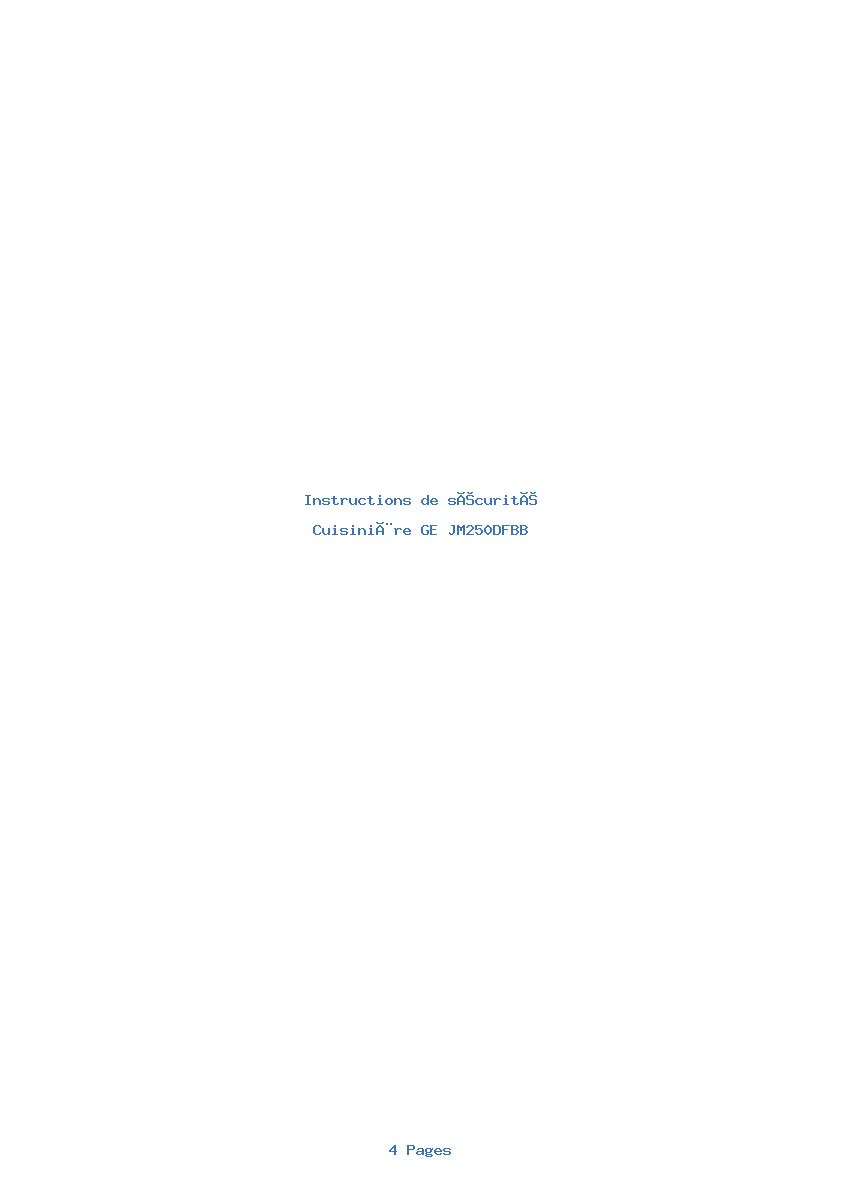 Image de la première page du manuel de l'appareil JM250DFBB