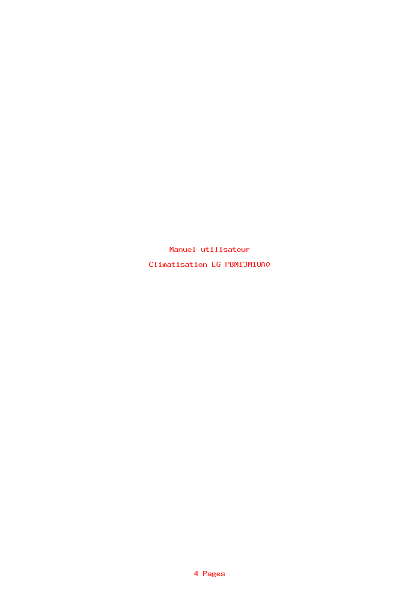 Page 1 de la notice Manuel utilisateur LG PBM13M1UA0
