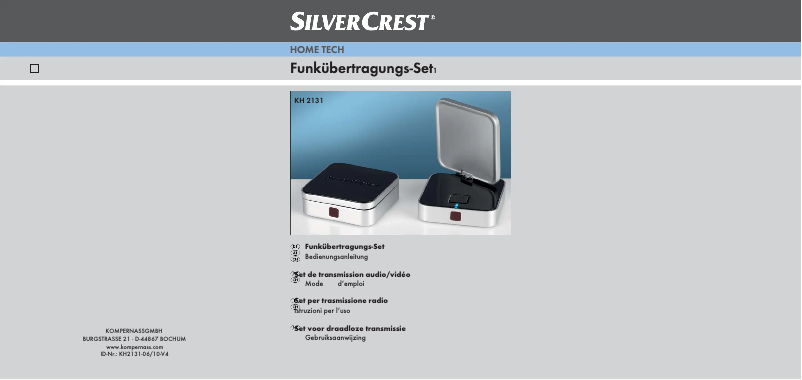 Page 1 de la notice Manuel utilisateur SilverCrest KH 2131