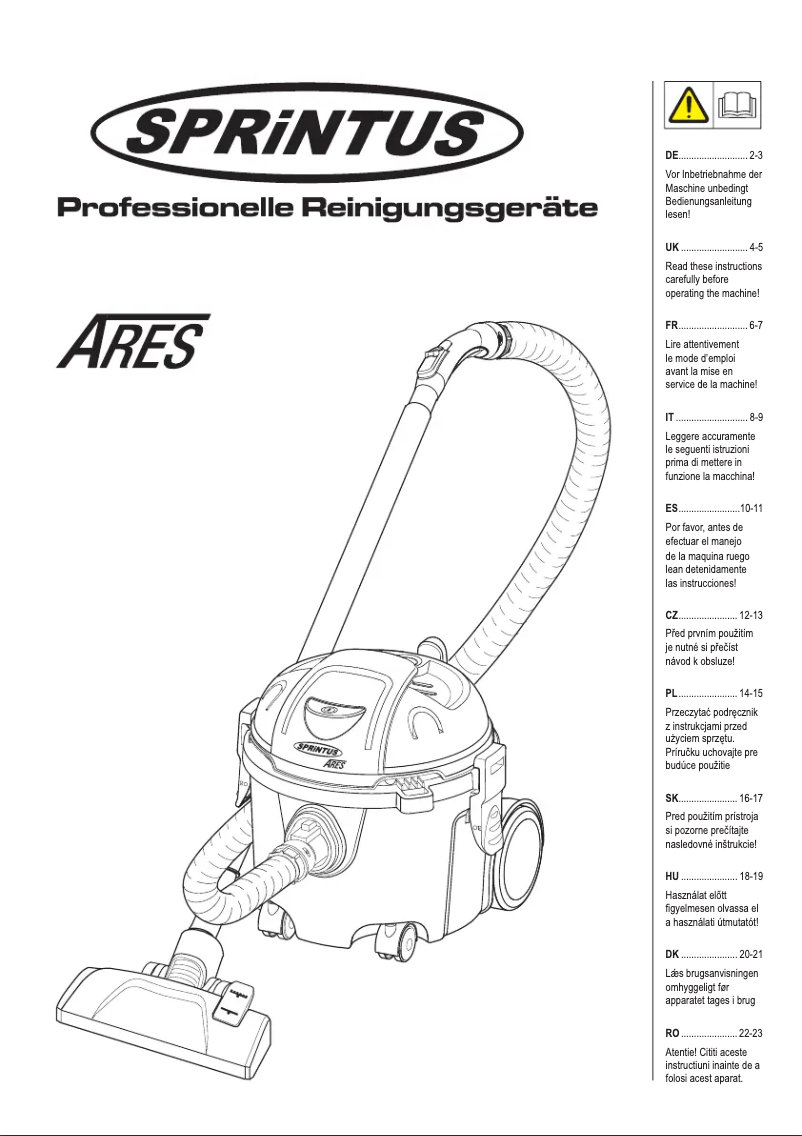 Page 1 de la notice Manuel utilisateur SPRiNTUS Ares