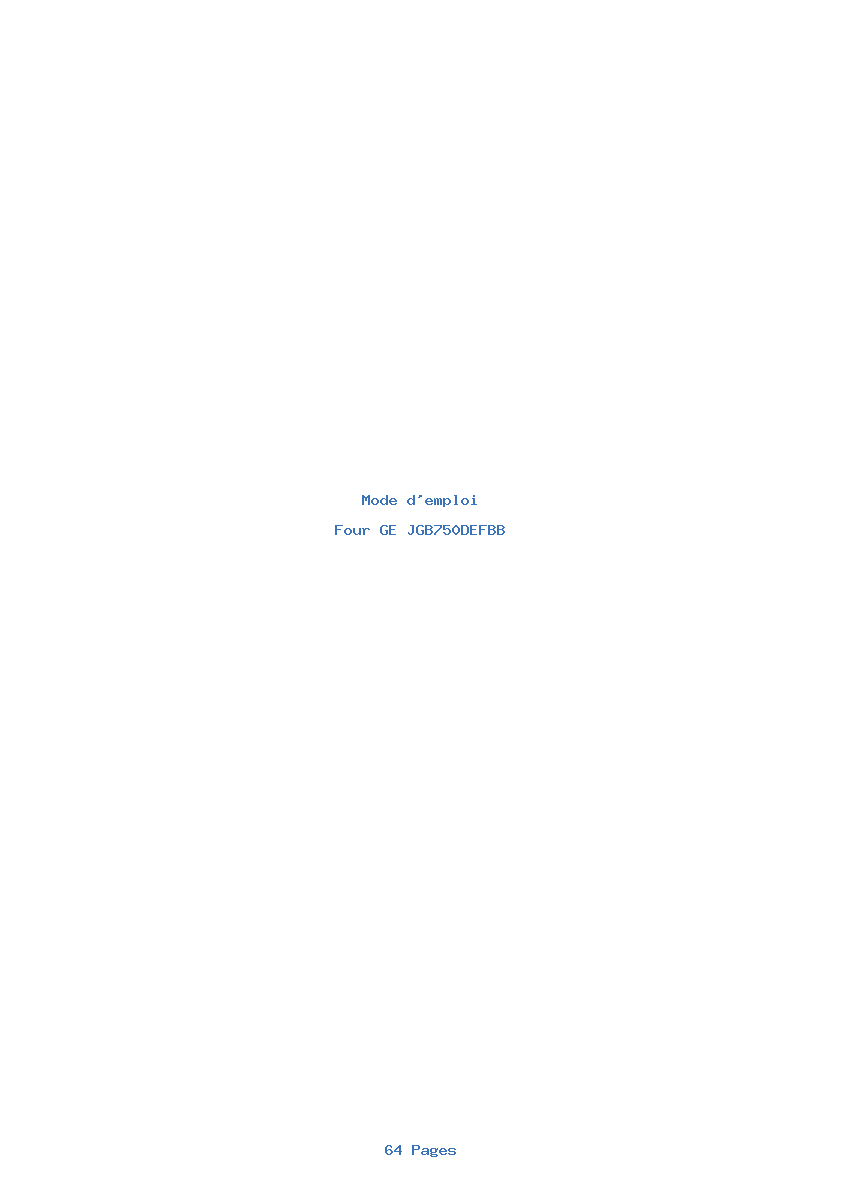 Page 1 de la notice Mode d'emploi GE JGB750DEFBB