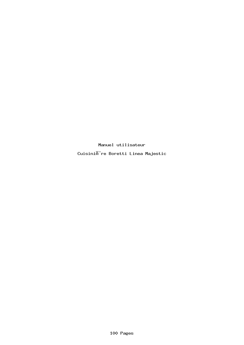 Page 1 de la notice Manuel utilisateur Boretti Linea Majestic
