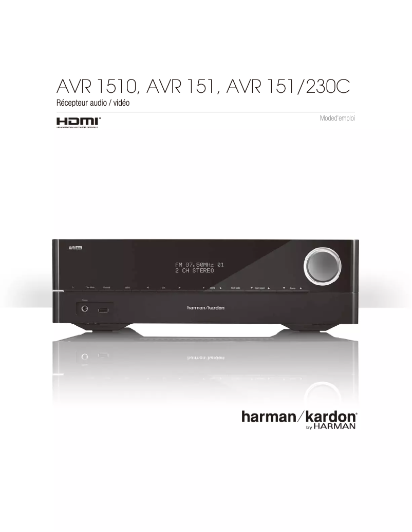 Page 1 de la notice Manuel utilisateur Harman Kardon AVR 151